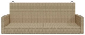 bézs polyrattan hintapad 119 x 56 x 48 cm