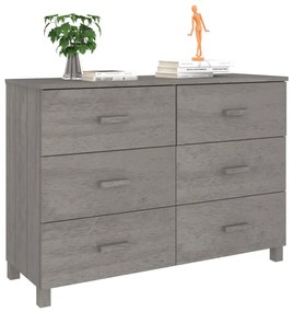 HAMAR világosszürke tömör fenyőfa tálalószekrény 113x40x80 cm