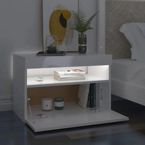 2 db magasfényű fehér TV-szekrény LED-lámpákkal 60 x 35 x 40 cm