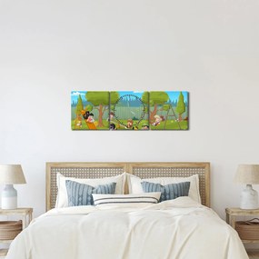 Kép - gyerekek a játszótéren (órával) (90x30 cm)