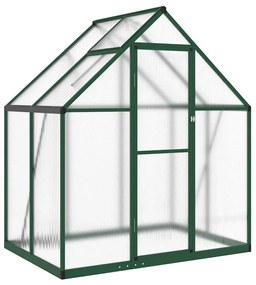 zöld alumínium melegház alapvázzal 169 x 114 x 195 cm