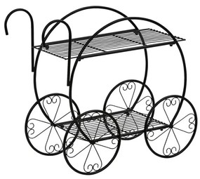STILISTA Virágcserép állvány kocsi 66 x 60 x 28 cm acél