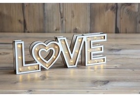 Globo 29976 - LED asztali lámpa LOVE 24xLED/0,06W/3xAA nyárfa