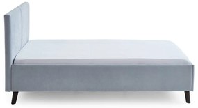 Világoskék kárpitozott franciaágy ágyráccsal 140x200 cm Piano – Meise Möbel