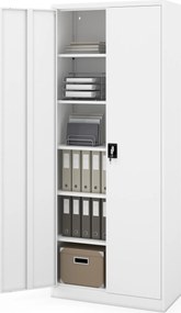 Fém irodai és műhelyszekrény fehér JAN H2200 900 x 2200 x 400 mm