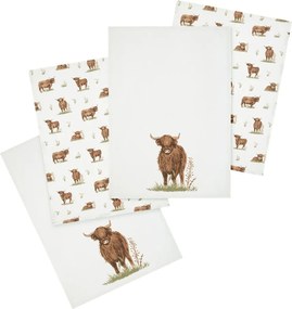 Pamut konyharuha szett 4 db-os 50x70 cm Angus Highland Cow – Catherine Lansfield