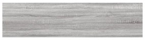 4 db szürke sonoma színű szerelt fa fali polc 40 x 10 x 1,5 cm