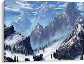 Kép - Festett hegyek (70x50 cm)
