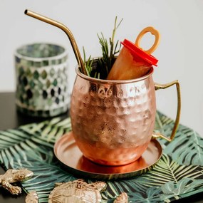 MOSCOW MULE koktél-bögre kalapált 470ml, rozéarany