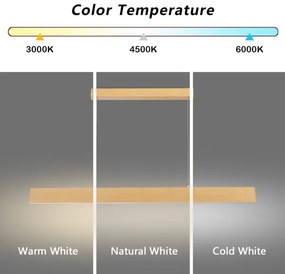 Brilagi - Dimmelhető LED kábeles csillár SLIMLINE LED/40W/230V 3000-6000K tölgy dekor + távirányító