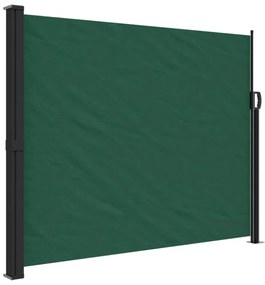 sötétzöld behúzható oldalsó napellenző 160 x 600 cm