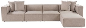 Sarokkanapé Sora (L1-O1-O1-1R-POUFFE ) - Homok Bézs