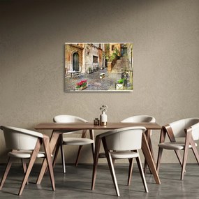 Üveg kép - Róma régi utcái (70x50 cm)