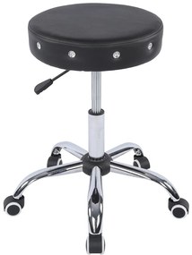 HC1102CK Fekete modern műbőr szék krómozott lábbal