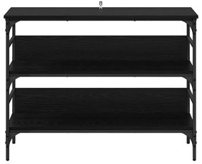 Konzolasztal polcokkal Musta tammi 100 x 32 x 75 cm Faanyag