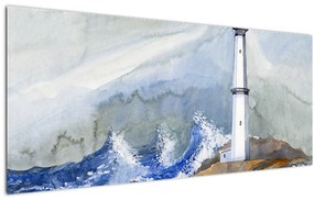 Világítótorony festményének képe (120x50 cm)