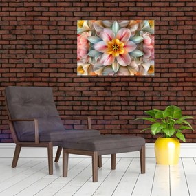 Üveg kép - Kaleidoszkópos virág (70x50 cm)