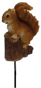 Leszúrható mókus polyresin szobor, kültéri és beltéri dekorációs kiegészítő