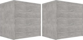 vidaXL 2 db betonszürke szerelt fa éjjeliszekrény 40 x 30 x 40 cm