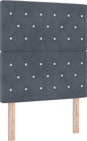 vidaXL LED Box Spring Ágy matracmal Sötétszürke 80 x 200 cm szövet