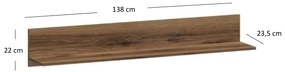Polc 140 cm Marni (sötét delano tölgy). 1053044