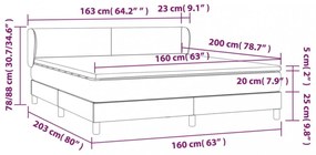 fekete szövet rugós ágy matraccal 160x200 cm