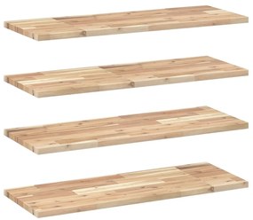 4 db kezeletlen tömör akácfa függőpolc 80 x 30 x 2 cm