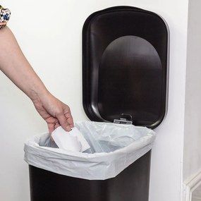 Fekete műanyag pedálos szemetes 40 l - Addis