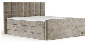 Világosbarna ágyneműtartós boxspring ágy 160x200 cm Ava – Maison de Rêve