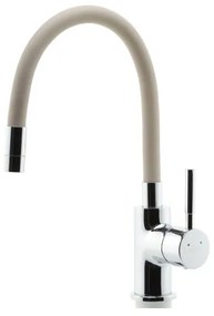 FERRO - Mosogató csap rugalmas karral fényezett króm/bézs
