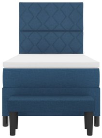 Boxspring Ágy Matraccal és Pad Kék 100x200 cm Szövet