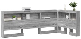 Tároló fejtámla polcokkal tárolóval Szürke sonoma 80 cm Faanyag