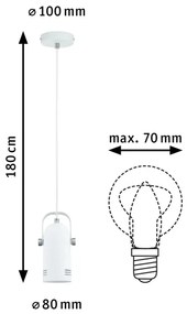Paulmann 79767 - LED 1xE27/8W Kábeles függőlámpa LAVEA 230V fehér