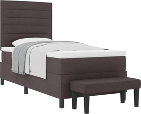 vidaXL Boxrugós ágy matracmal Sötét Barna 80 x 200 cm szövet