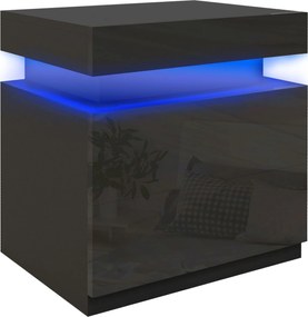 HOMCOM LED világítással rendelkező éjjeliszekrény 2 fiókkal és távirányítóval, 45x35x52 cm | Aosom