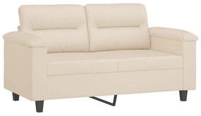 kétszemélyes bézs mikroszálas szövetkanapé 120 cm