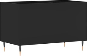 vidaXL fekete szerelt fa hanglemezszekrény 74,5x38x48 cm