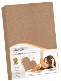 BeBellatex Kamilka frottír lepedő mogyoró színű, 200 x 220 cm