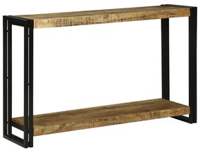 Konzolasztal 120x33x75 cm Tömör Durva Mangófából