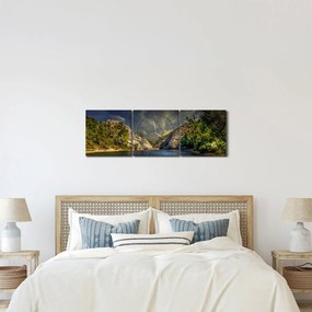 Tájkép tóval (órával) (90x30 cm)
