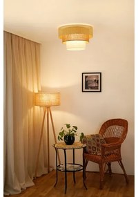 Brilagi Mennyezeti lámpa CEDAR LUNETA 1xE27/15W/230V Ø45 rattan/barna/krém