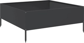 vidaXL fekete acél kerti magaságyás 100 x 100 x 25 cm