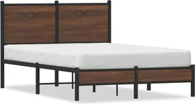 vidaXL barna tölgy színű fém ágykeret matrac nélkül 120 x 190 cm