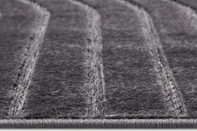 Antracitszürke szőnyeg 67x120 cm Iconic Wave – Hanse Home