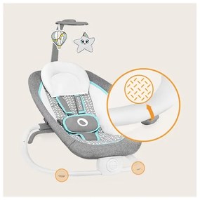 Lionelo - Baba vibrációs ringató dallammal PASCAL 2xAA szürke/türkiz