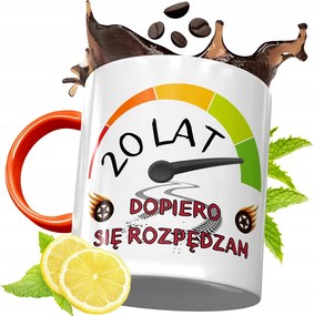 Narancssárga Szülinapi Bögre 20 20STE Ajándék fényképes nyomtatással