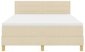Box Spring Ágy Matraccal Krém 140x200 cm Szövet