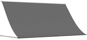 antracit szövet és acél feltekerhető napellenző 300 x 150 cm