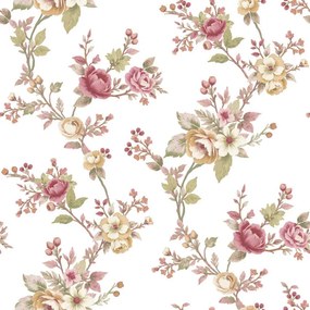 Parato Cristiana Masi Blooming Garden 11 Dafne fehér-okkersárga virágos vlies tapéta – 8326