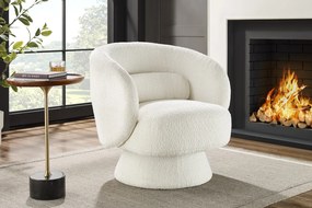 BOCCA NOVA design bouclé fotel - fehér